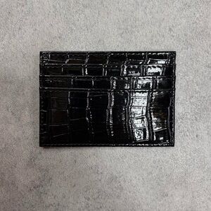 & Other Stories Black Croc-Embossed Card Holder